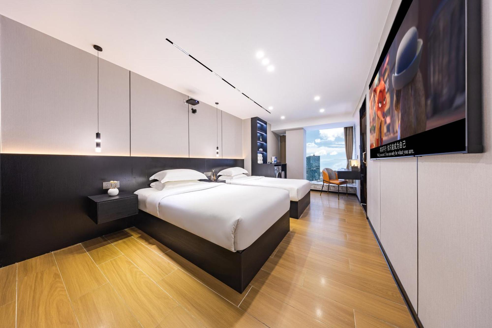 Yu Manju High-Floor Huge-Screen Audiovisual Hotel-Guangzhou Tower Zhujiang New Town Sports West Road Branch 외부 사진